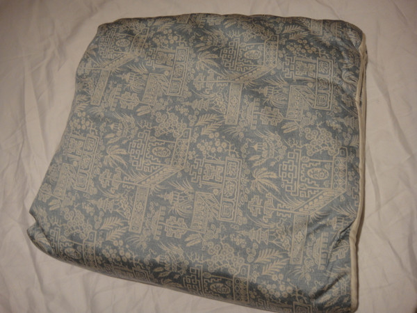 Ralph Lauren Indochine Linen Cream Blue Linen King Duvet Cover Set