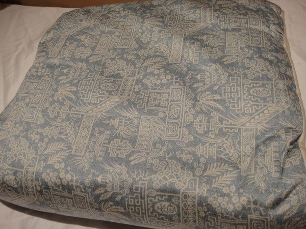 Ralph Lauren Indochine Linen Cream Blue Linen King Duvet Cover Set