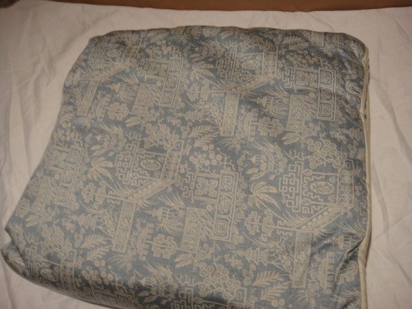 Ralph Lauren Indochine Linen Cream Blue Linen King Duvet Cover Set