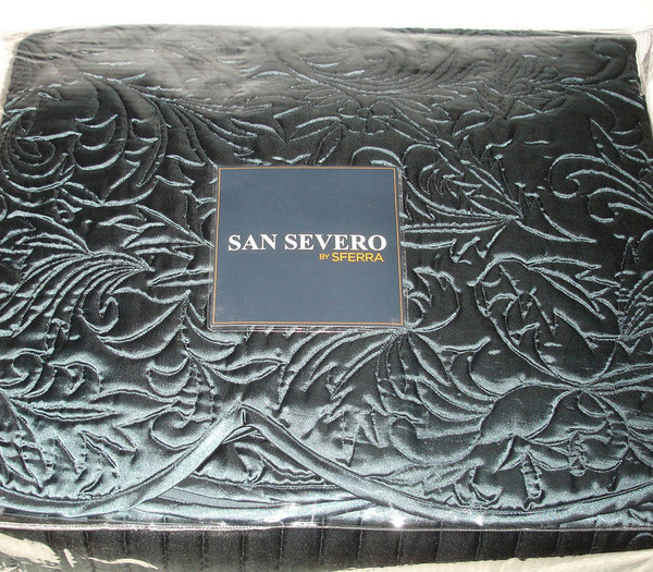 Sferra San Severno Renee Teal Queen Quilt Coverlet Set 