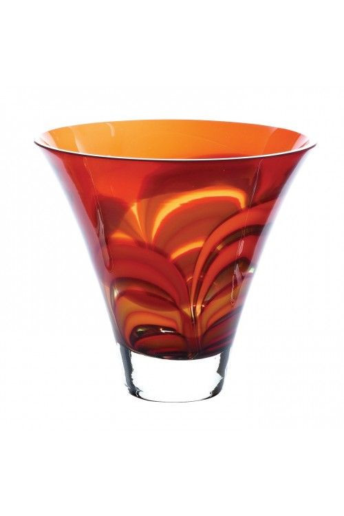 Waterford Evolution Red & Amber 8 Inch Round Bowl 