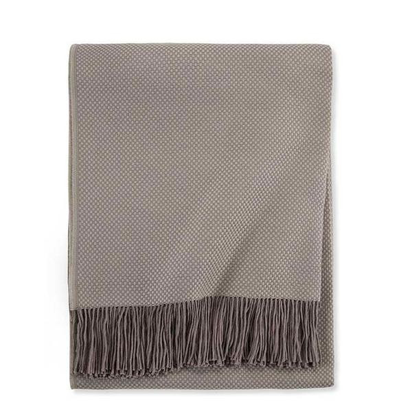 Sferra Bristol Fringed Throw  Truffle