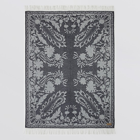 Sferra Celano Cashmere Throw Charcoal Grey