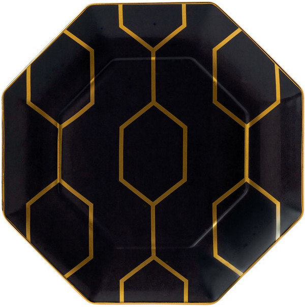  Wedgwood Arris Accent Plate Octagonal Charcoal 9.1