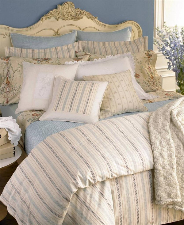 Ralph Lauren Villandry Cream Stripe 12p Queen Duvet Cover Set New