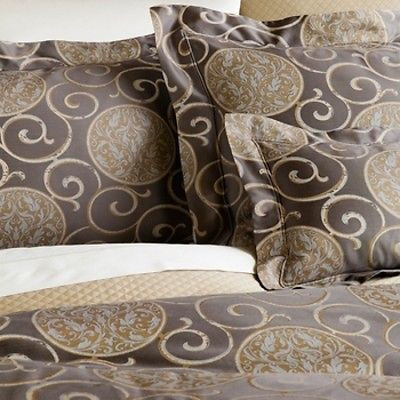 Sferra Tarsia Slate Queen Duvet Cover Set New 