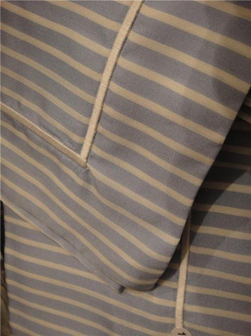 Ralph Lauren Harper Silk Blue Stripe Standard Sham Set of (2) Italy New