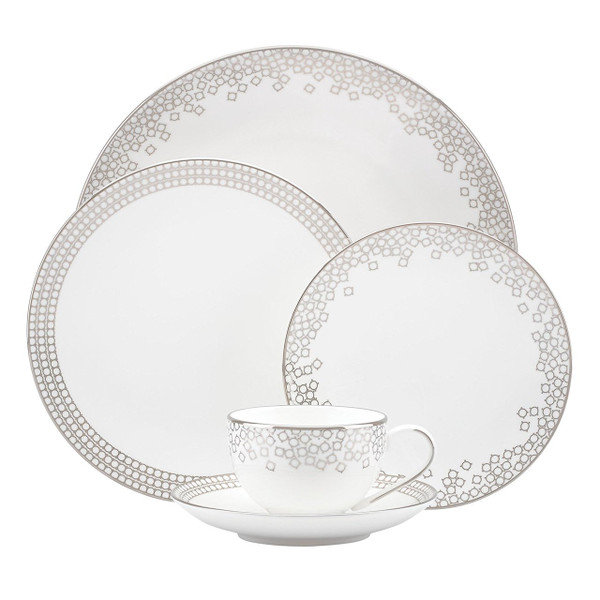 Lenox Gluckstein Starlet Silver  5-piece Dinnerware Set for 1 New