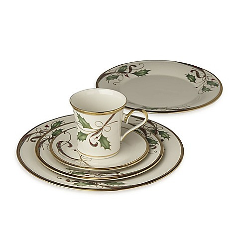Lenox Holiday Nouveau Gold  3PC Place Setting With Lunch Plate And Mug New
