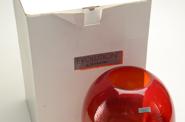 Waterford Red & Amber Ginger Vase