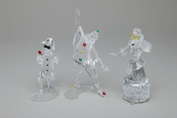 Swarovski Crystal SCS Members Annual  Trilogy Masquerade Columbine Harlequin Pierrot New