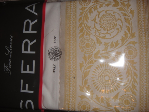 Sferra Lindsay Border Standard Pillowcase Pair White Butter 