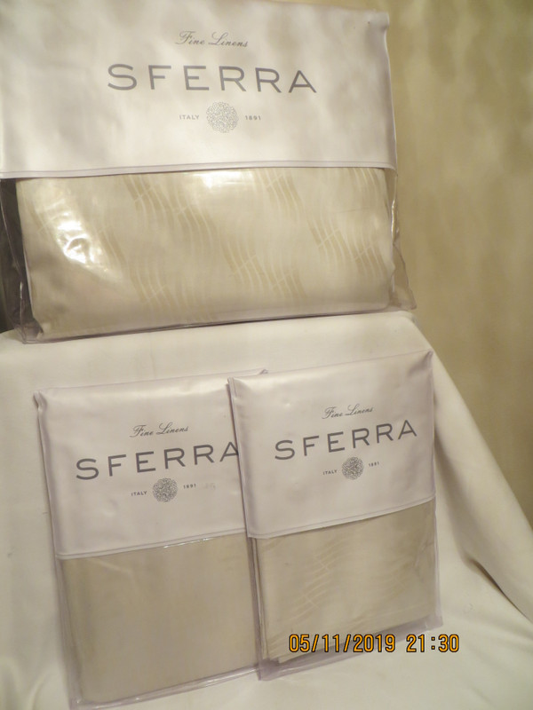 Sferra Vissio Full Queen Duvet Cover Set 3pc  Champagne 