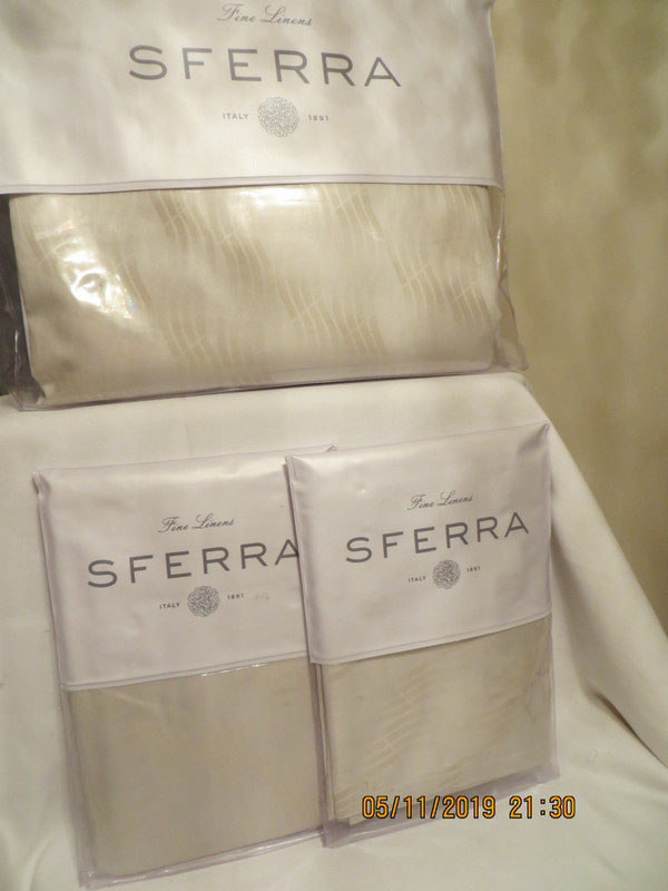 Sferra Vissio Full Queen Duvet Cover Set 3pc  Champagne 