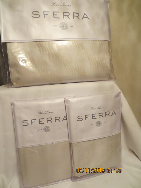 Sferra Vissio Full Queen Duvet Cover Set 3pc  Champagne 