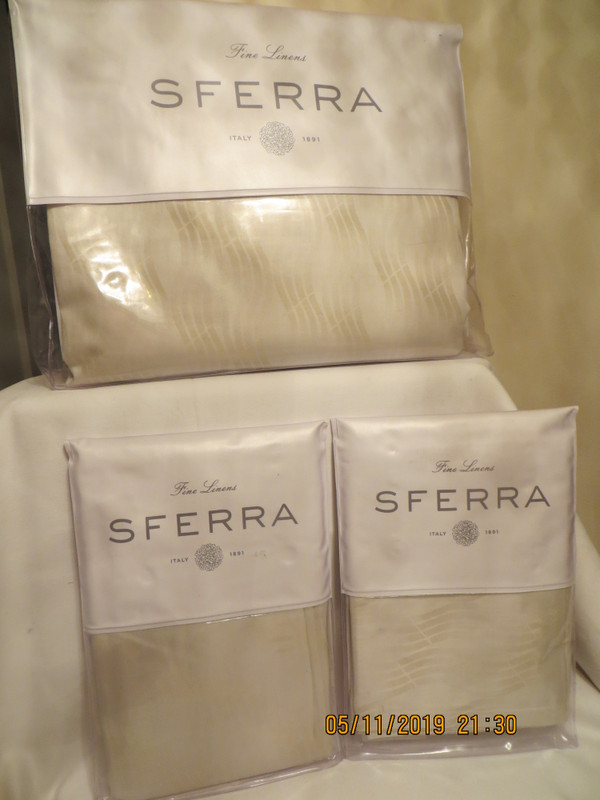 Sferra Vissio Full Queen Duvet Cover Set 3pc  Champagne 