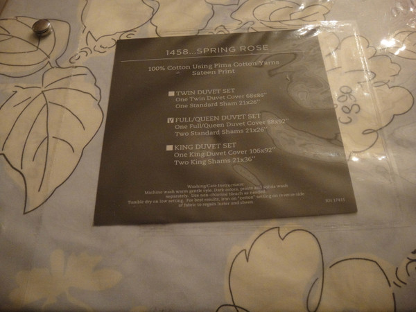 Sferra 1458 Spring Rose Full Queen Duvet Cover Set New 