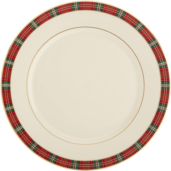 Lenox Winter Greetings Tartan Plaid Dinner Plate