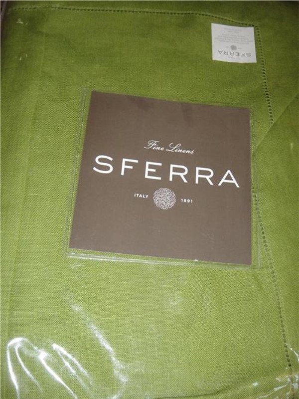 Sferra 902-Festival 100% Linen Tablecloth  Clover  (Green)  90" Round New in Package