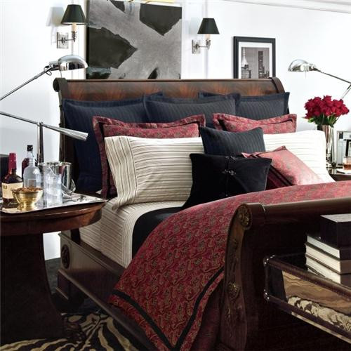 Ralph  Lauren Bleeker Street Red 11P Queen Comforter Set New