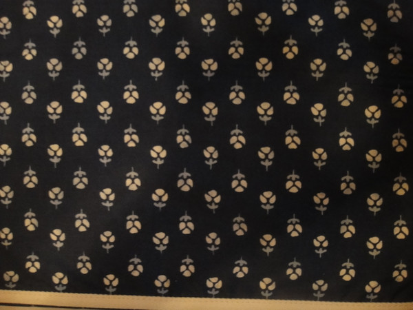 Ralph Lauren Cote D'Azur Small Flower Indigo Queen Flat Sheet New 