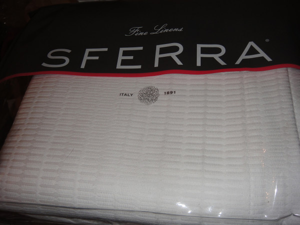 Sferra Dello 4220 White Full Queen Blanket Cover Set