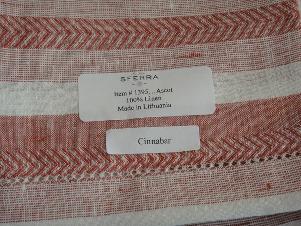 Ascot Set of Four Hemstitched Dinner Napkins by Sferra Cinnabar  New  