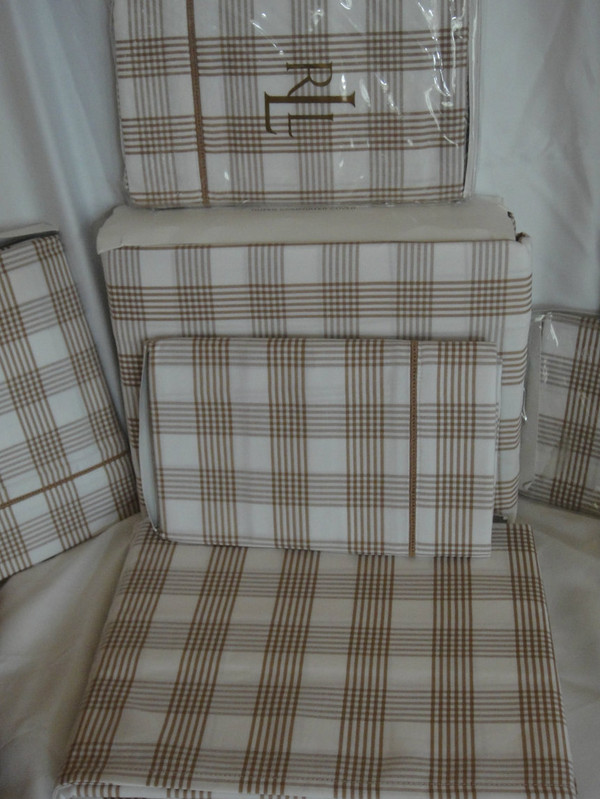  Ralph Lauren Suite Glen Plaid Camel White Queen Duvet cover Set New 