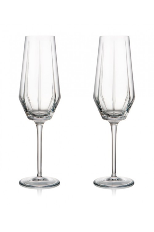 Rogaska Domenico Vacca Julie Champagne Flutes Set of 2