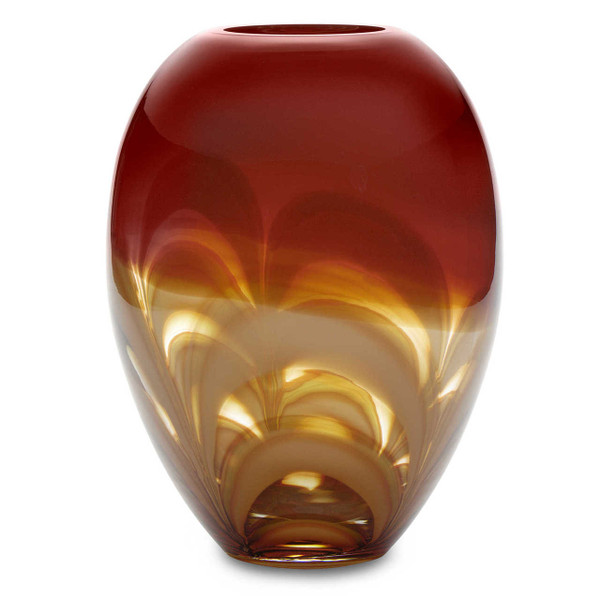Waterford Red & Amber Ginger Vase