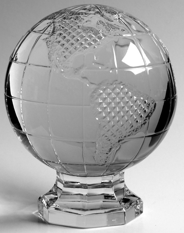 Waterford World Globe Crystal Paperweight 5.5" New