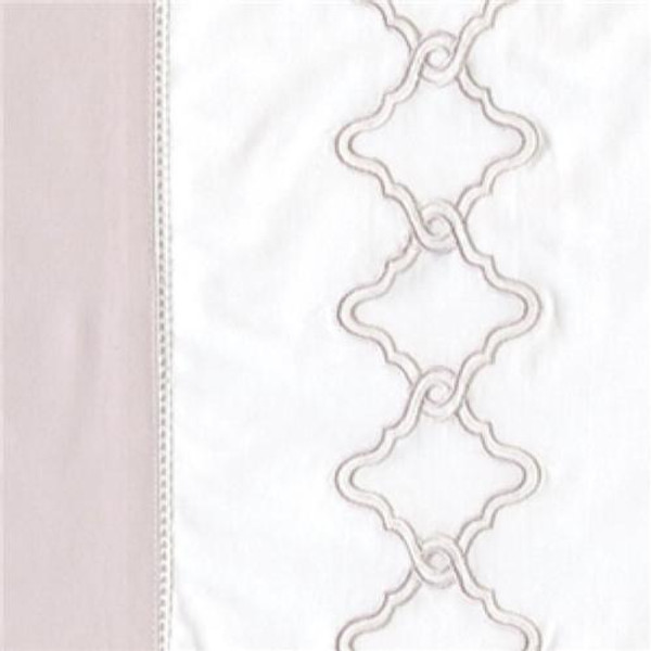 Sferra Quarto Percale  White w/ Lilac Ash Embroidery Standard Sham New