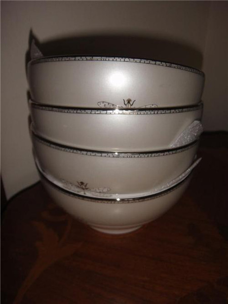 Lenox Kate Spade June Lane Platinum Rice Cereal Bowls Set of 4 New Lenox Kate Spade June Lane Platinum Rice Cereal Bowls Set of 4 New