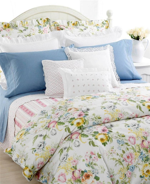 Ralph Lauren Home Lake Pastel Floral 11P Queen Duvet Comforter Cover Set New