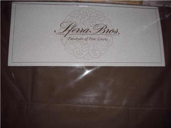 Sferra Celeste  4pc King Sheet  Cotton Percale Chestnut Brown New   