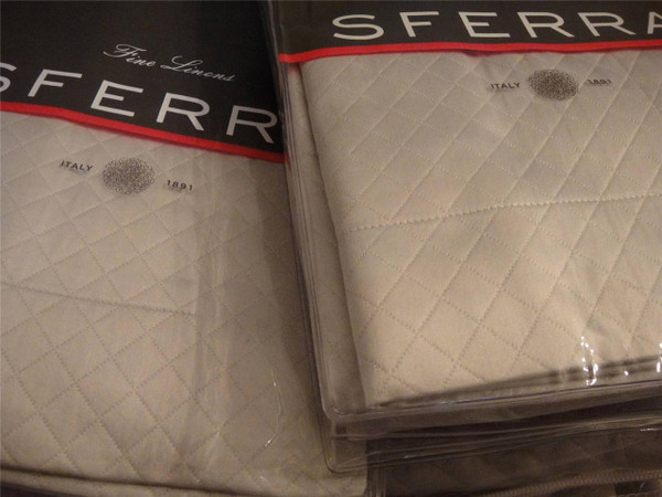Sferra Bari 743 Diamond Pique Queen 5pc Blanket Cover Set Silver Sage  New