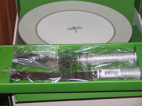 Lenox  Kate Spade June Lane Platinum Cake Plate Set New