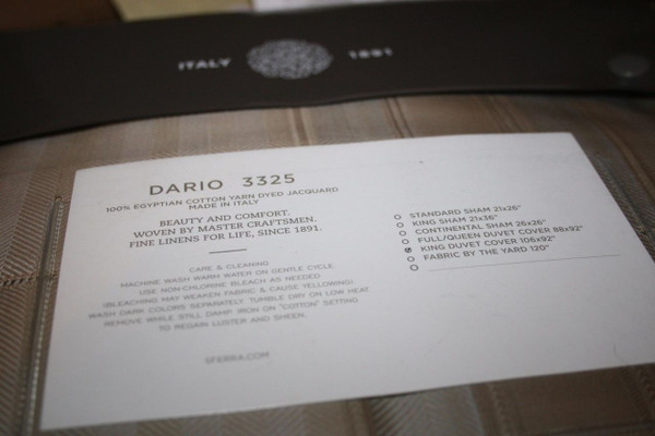 Sferra Dario Herringbone Natural Queen Duvet Cover & Shams