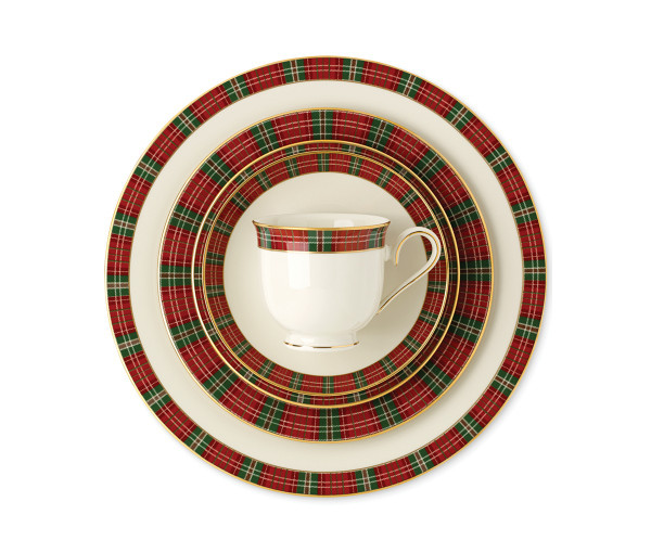 Lenox Winter Greetings Plaid Fine China 5pc Place Setting New