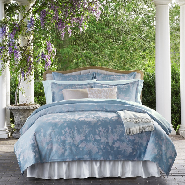 Sferra Lumia Full Queen Duvet Cover Bluebell New