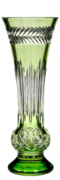 Waterford Crystal Cased Crystal Amy 14" Lime Bouquet Vase 