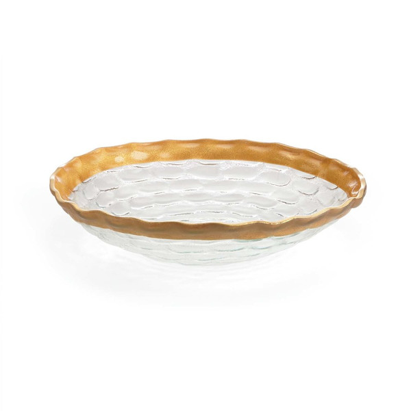 Michael Wainwright Truro Gold Glass Large Shallow Bowl