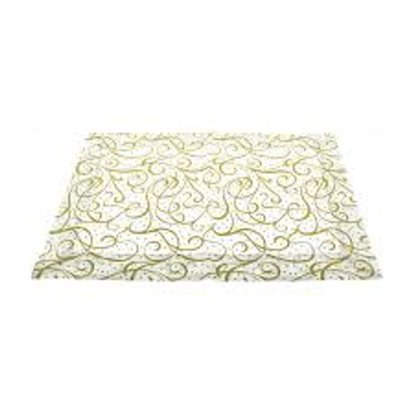 Sferra Frolic Holiday Placemats Gold/Silver on White Linen SET/4 New 14x20"