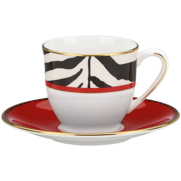 Lenox Scalamandre Zebras Demitasse Cup & Saucer 5" d, 3 oz