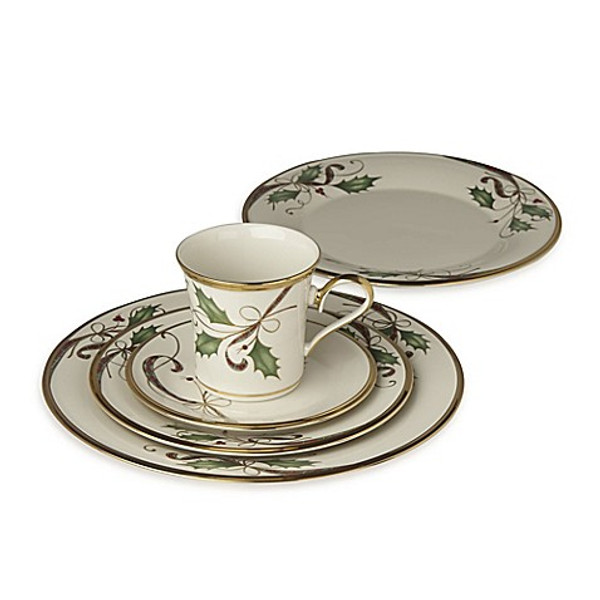 Lenox Holiday Nouveau Gold  3PC Place Setting With Lunch Plate And Mug New