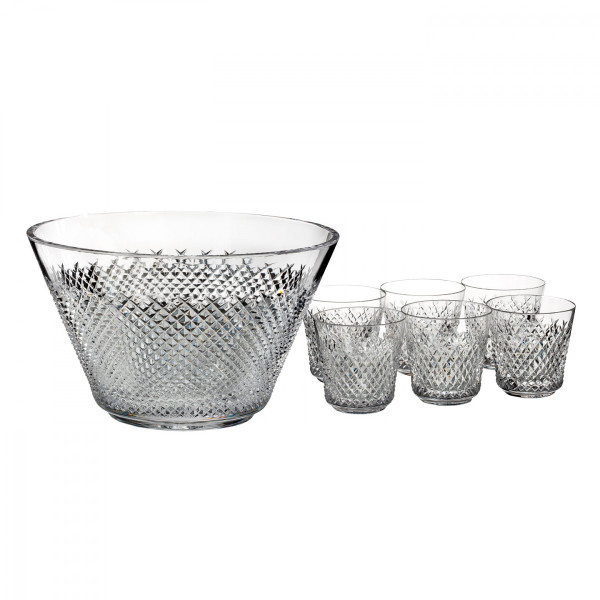 Waterford Alana 60th Anniversary Punch bowl Set with 6 Punch Cup