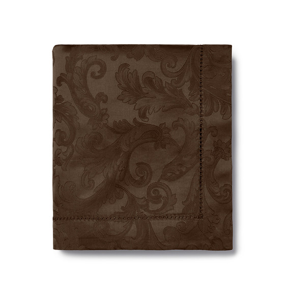 Sferra Acanthus Tablecloth  & 8 Napkins Chocolate 70 x 144