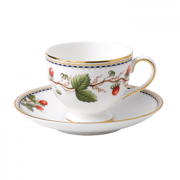 Wedgwood Wild Strawberry Archive Leigh Teacup & Saucer - Discontinued