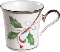 LENOX Holiday Nouveau Platinum White Mugs Set Of 4 New 