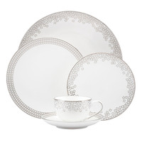 Lenox Gluckstein Starlet Silver  5-piece Dinnerware Set for 1 New